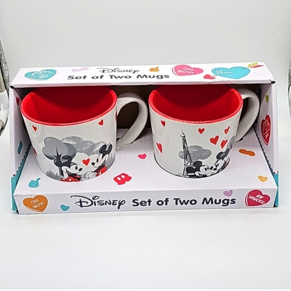 Disney Mickey & Minnie Heart Mugs
